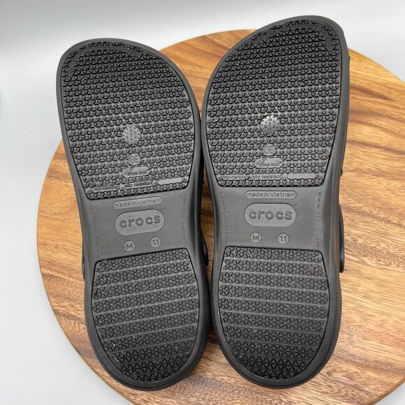 Crocs at Work Bistro Non Slip Resistant Clogs Black Sandals Mens Size 11 - Picture 7 of 7